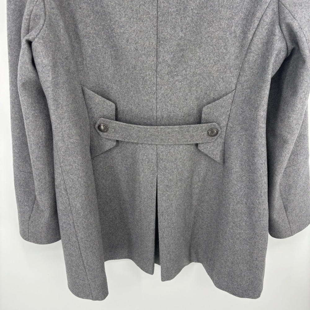 French Connection Faux Fur Collared Double-Breasted‎ Wool Blend Pea Coat Size XL - Picture 11 of 14